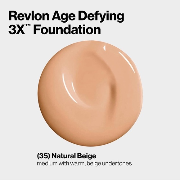 Revlon Liquid Foundation, Age Defying 3XFace Makeup, Anti-Aging and Firming Form - Picture 7 of 15